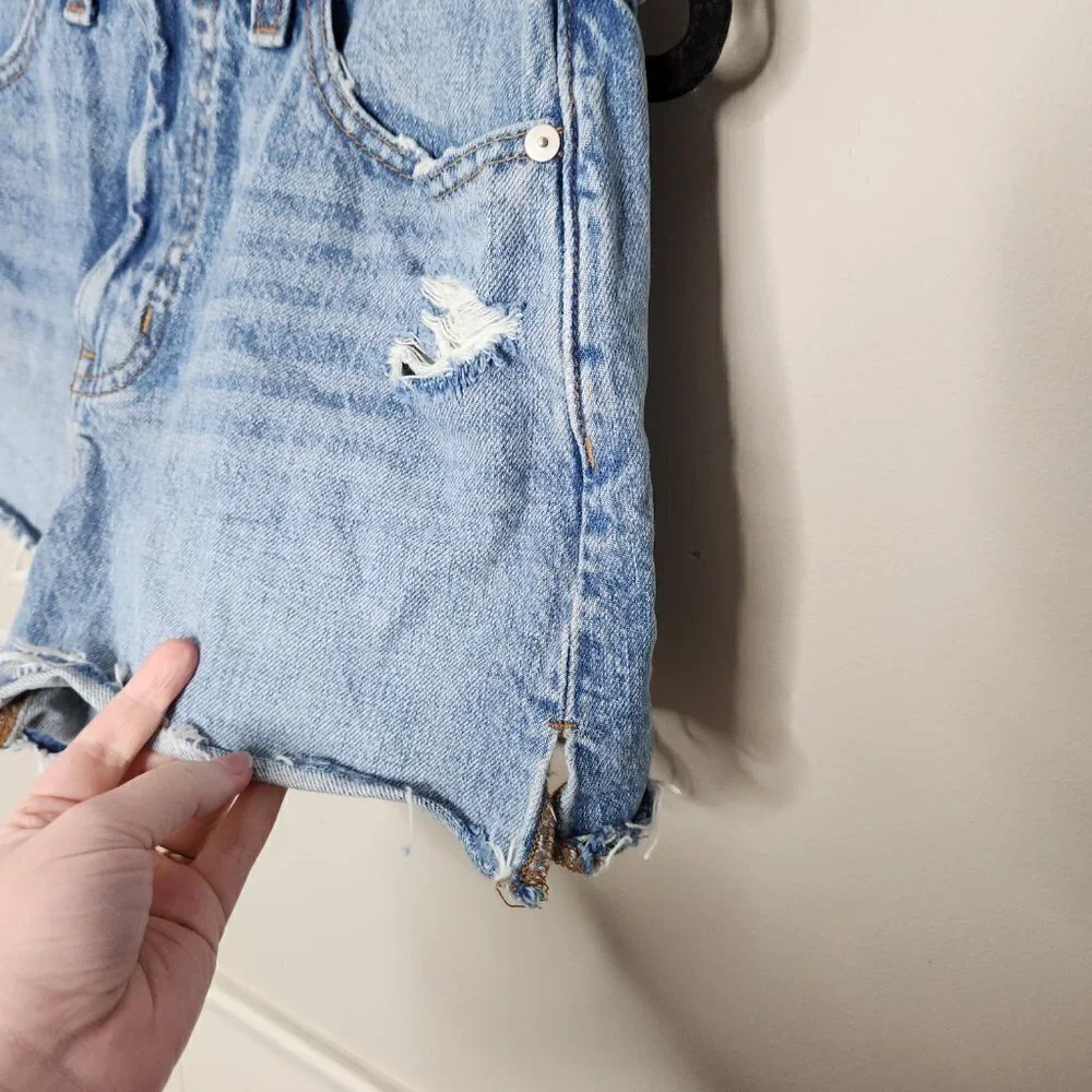 MADEWELL Denim Distressed Relaxed Shorts